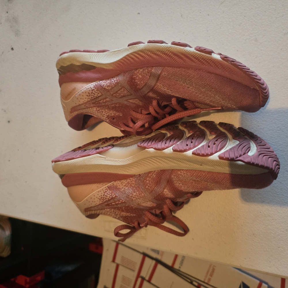 Asics Pink‎ and Cream Athletic Shoes with Suede Finish
